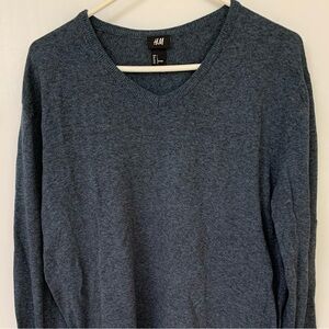 H&M Dark Blue V-Neck Sweater